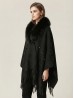 Wool Cape W/ Faux Fur and Rhinestones